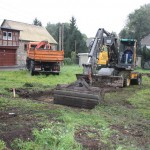 Bagger Aushub Baugrube